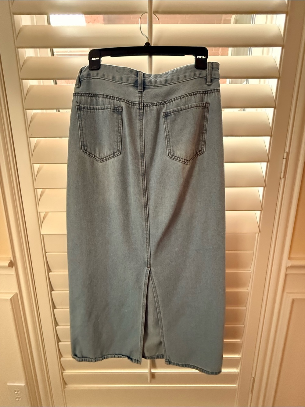 SHEIN Light Blue Distressed Denim Maxi Skirt - Picture 2 of 3